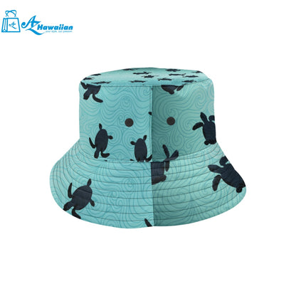 Sea turtle with blue ocean backgroud Unisex Bucket Hat