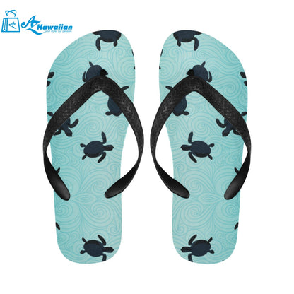 Sea turtle with blue ocean backgroud Unisex Flip Flops