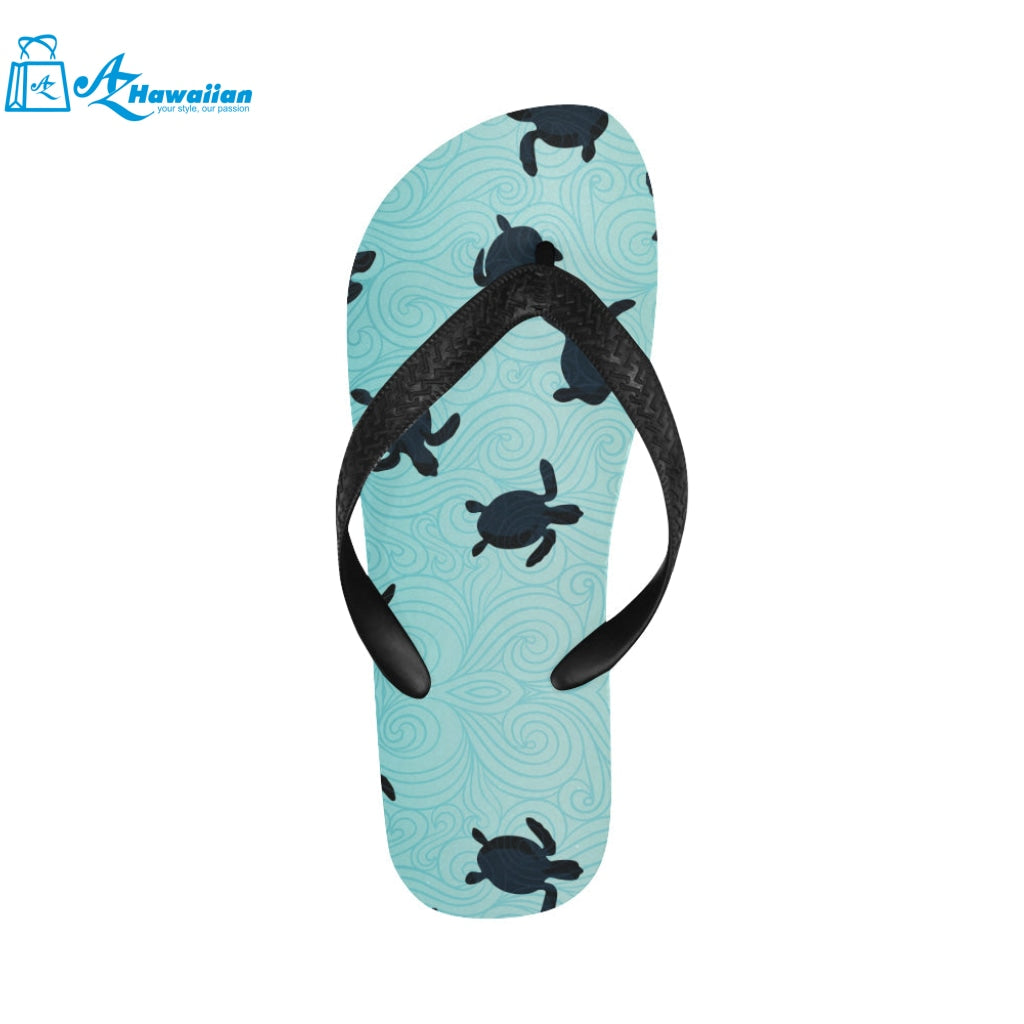 Sea turtle with blue ocean backgroud Unisex Flip Flops