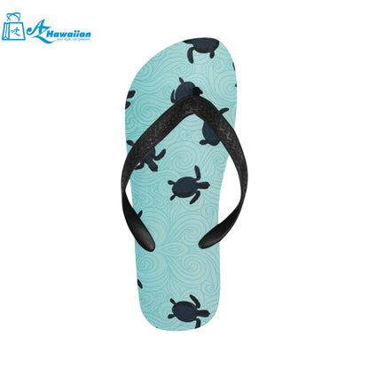 Sea turtle with blue ocean backgroud Unisex Flip Flops