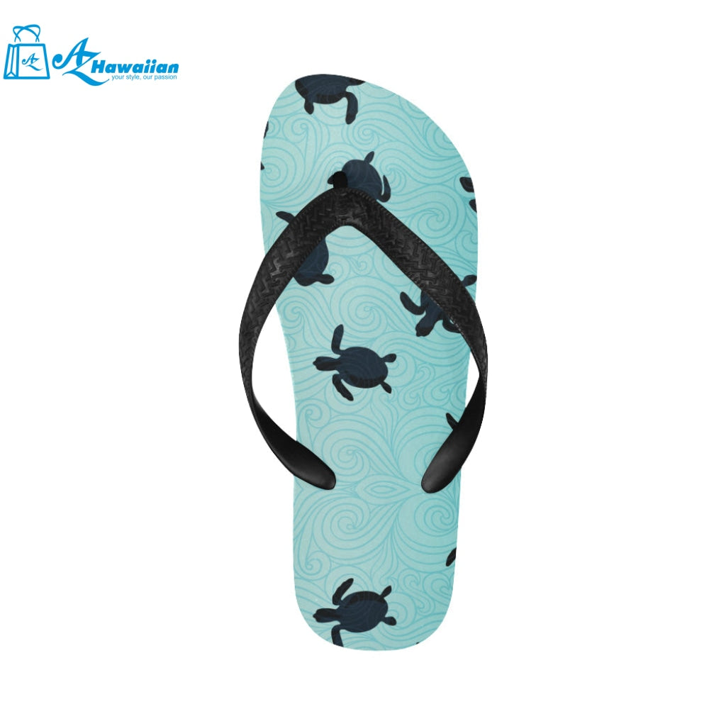 Sea turtle with blue ocean backgroud Unisex Flip Flops