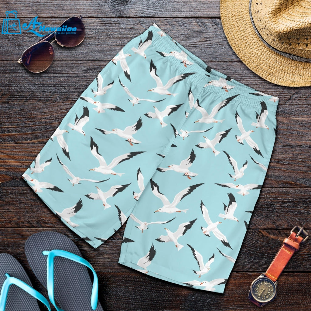 Seagull Pattern Print Design 01 Men Shorts