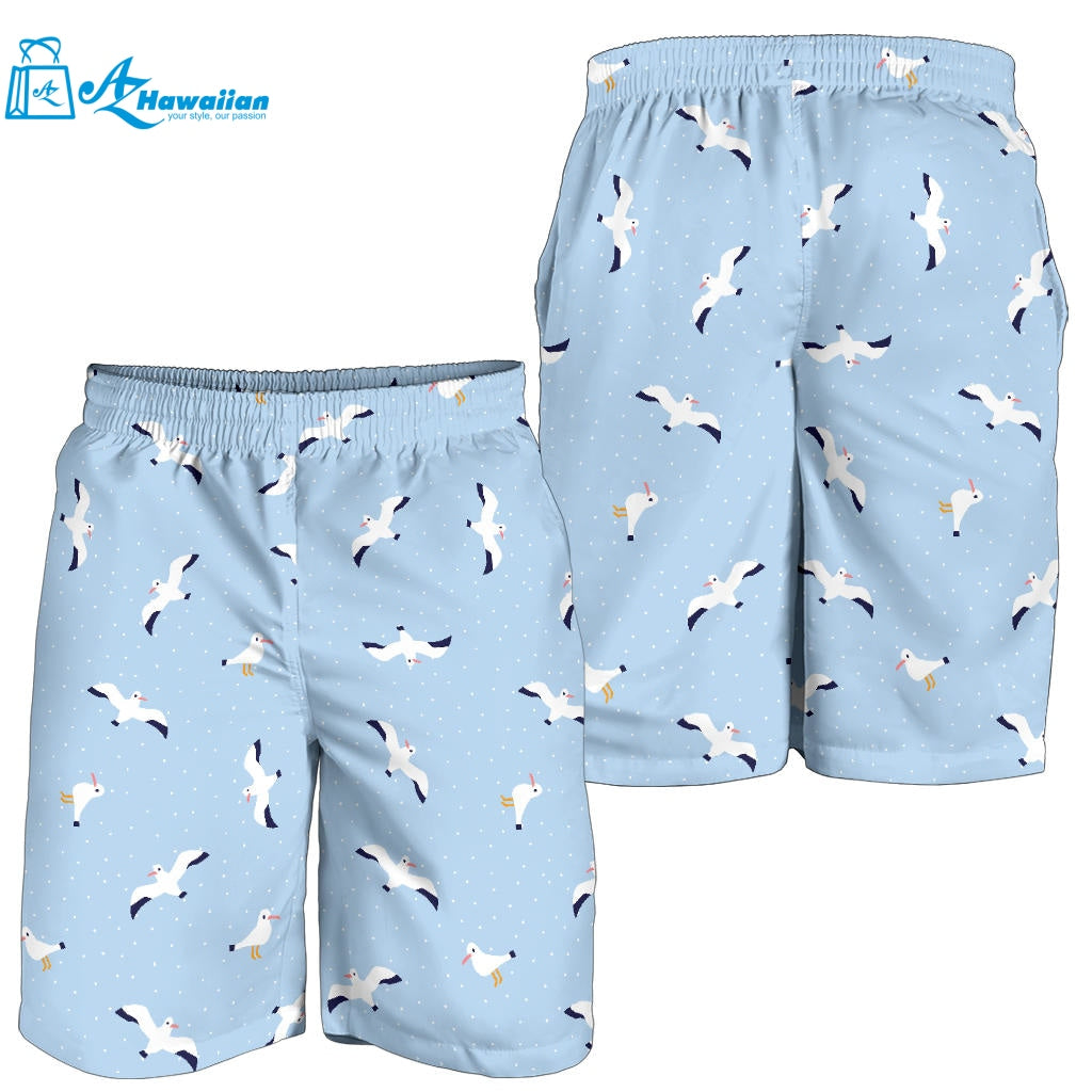 Seagull Pattern Print Design 02 Men Shorts