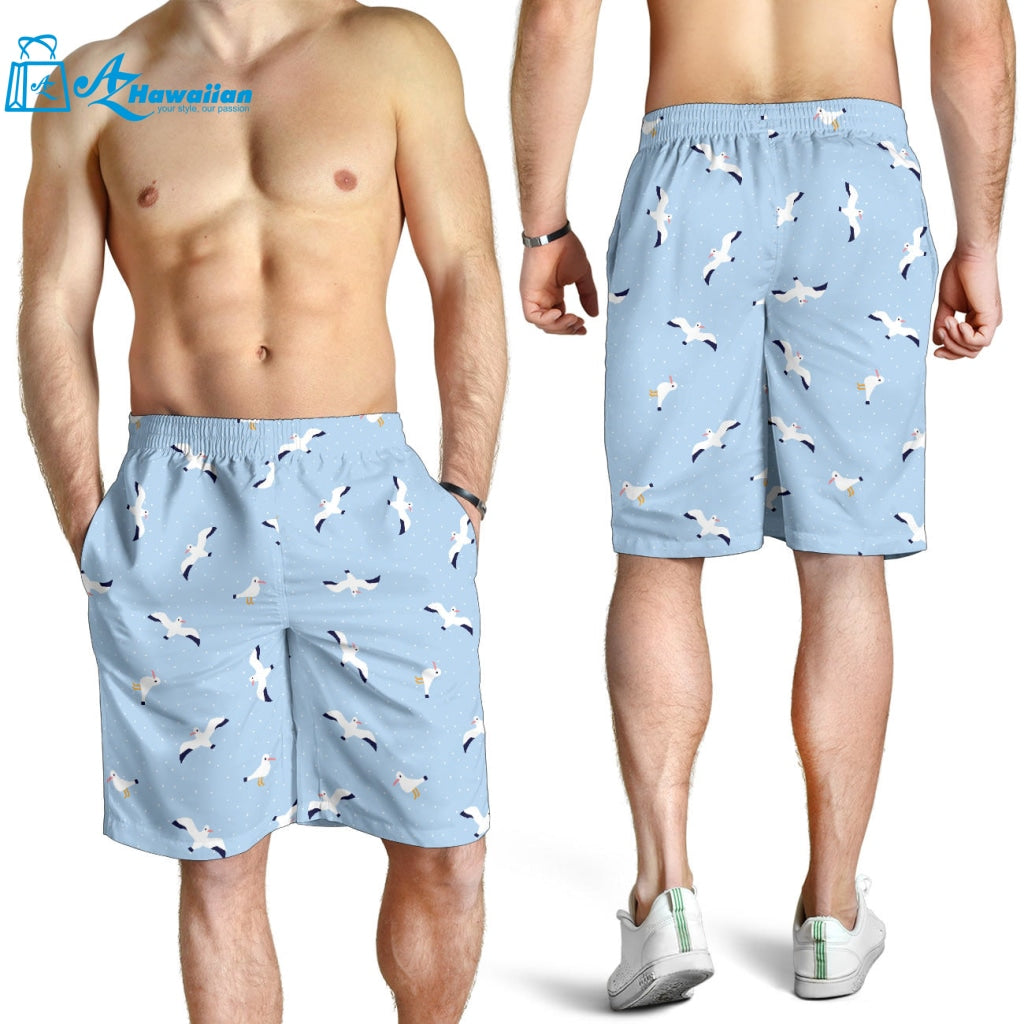 Seagull Pattern Print Design 02 Men Shorts