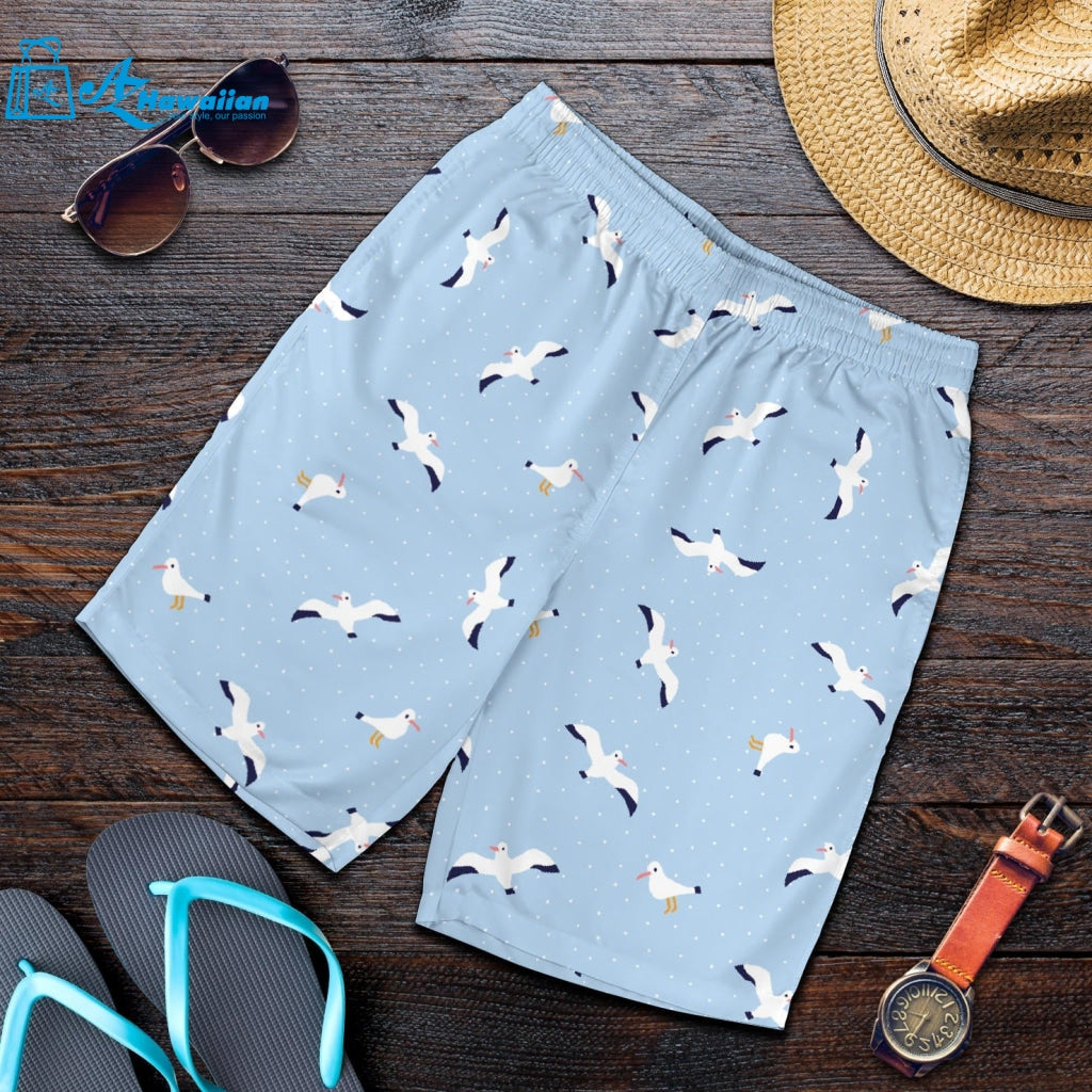 Seagull Pattern Print Design 02 Men Shorts