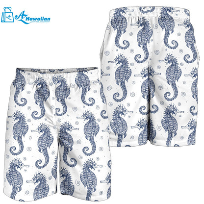 Seahorse Pattern Background Men Shorts