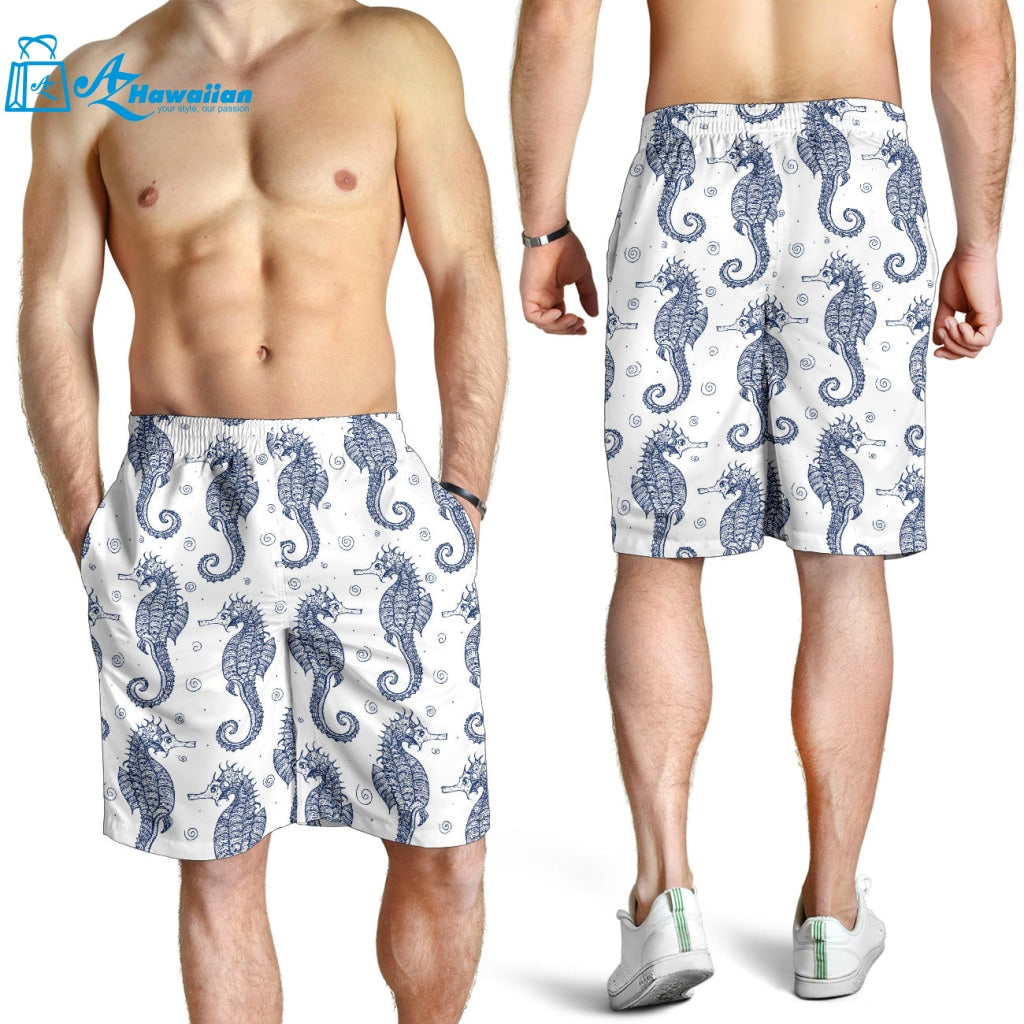 Seahorse Pattern Background Men Shorts