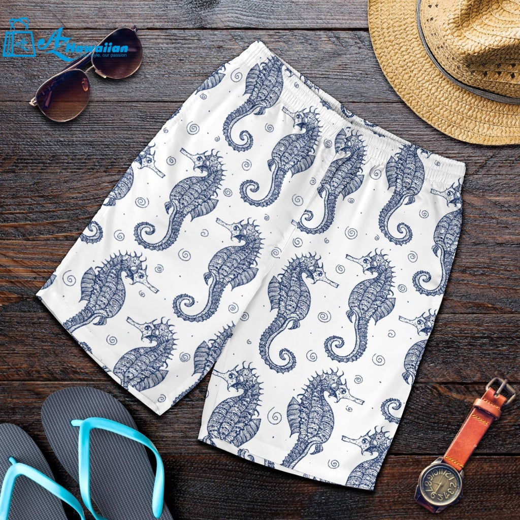 Seahorse Pattern Background Men Shorts