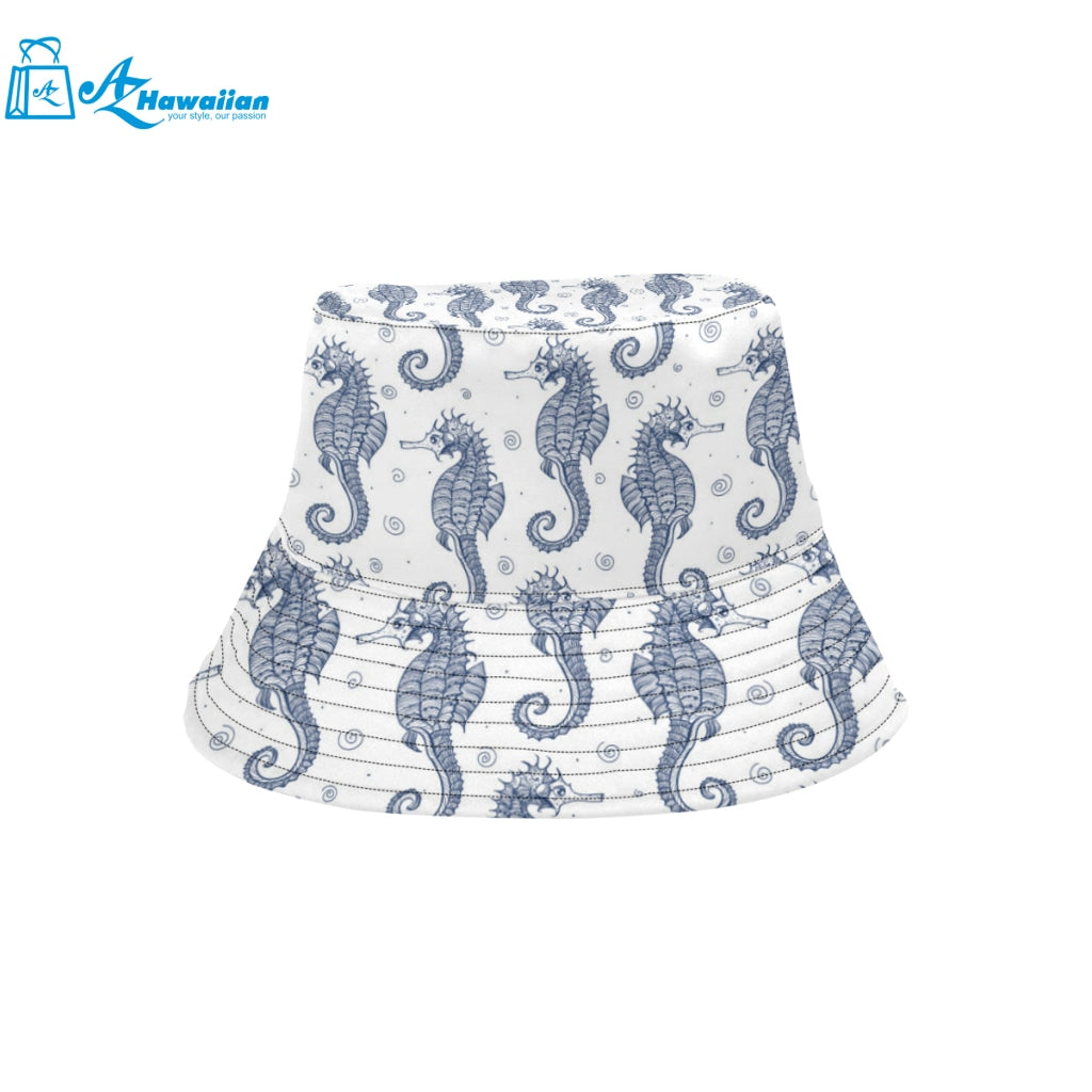 Seahorse pattern background Unisex Bucket Hat