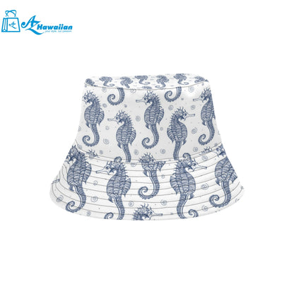 Seahorse pattern background Unisex Bucket Hat