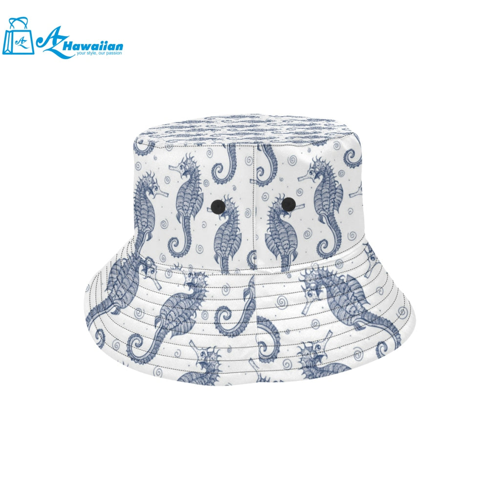 Seahorse pattern background Unisex Bucket Hat