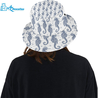 Seahorse pattern background Unisex Bucket Hat