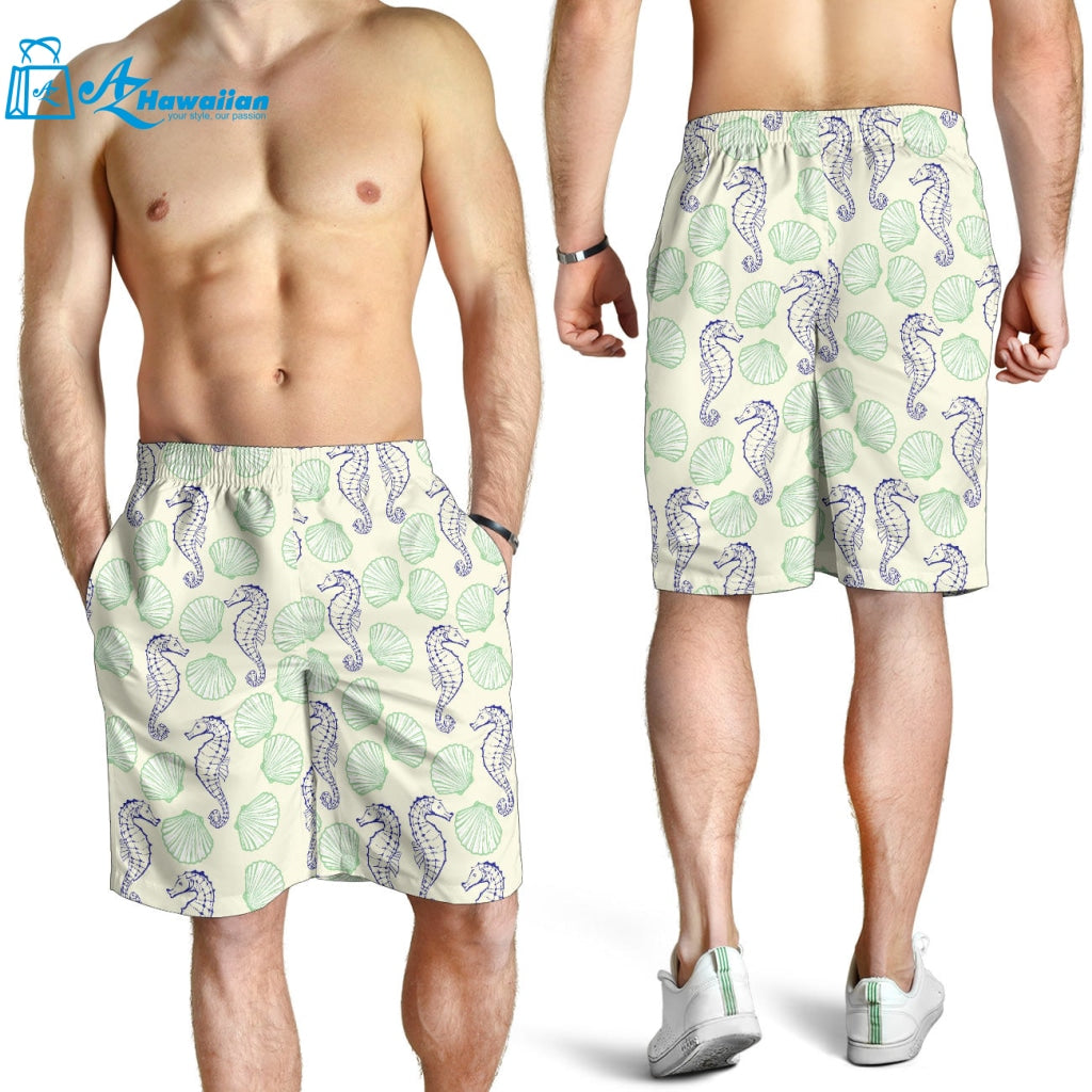 Seahorse Shell Pattern Men Shorts