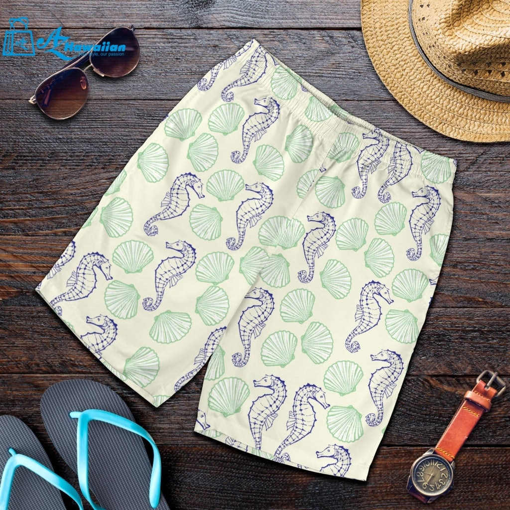 Seahorse Shell Pattern Men Shorts