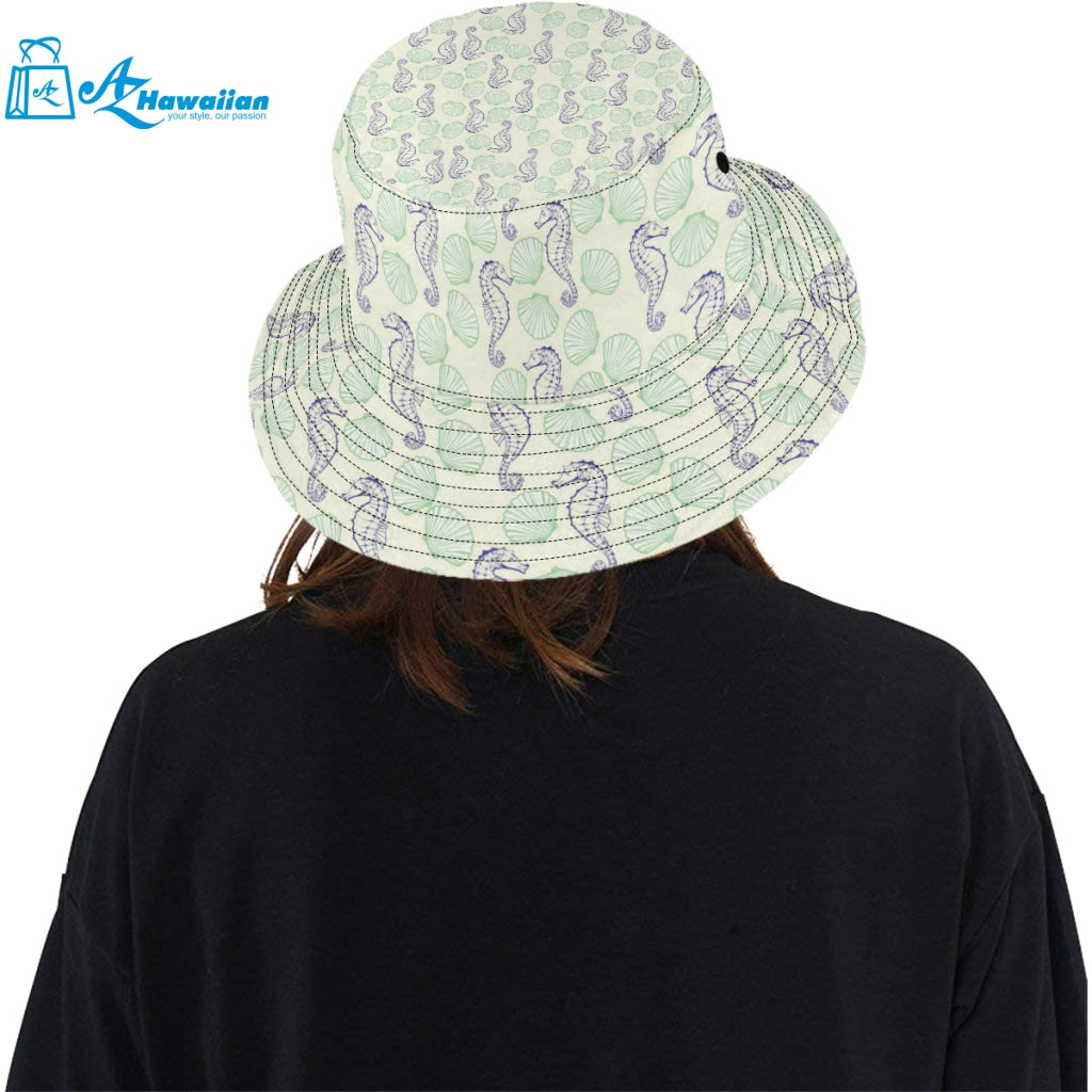 Seahorse shell pattern Unisex Bucket Hat