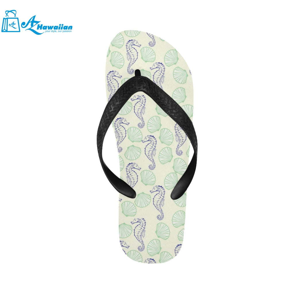 Seahorse shell pattern Unisex Flip Flops