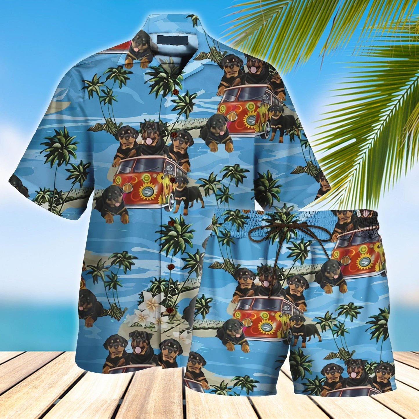 Rottweiler Hawaiian Shirt Set | Unisex | HS1073