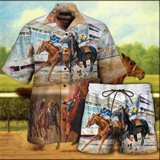 Horse Racing Hawaiian Shirt Set | Unisex | HS1051