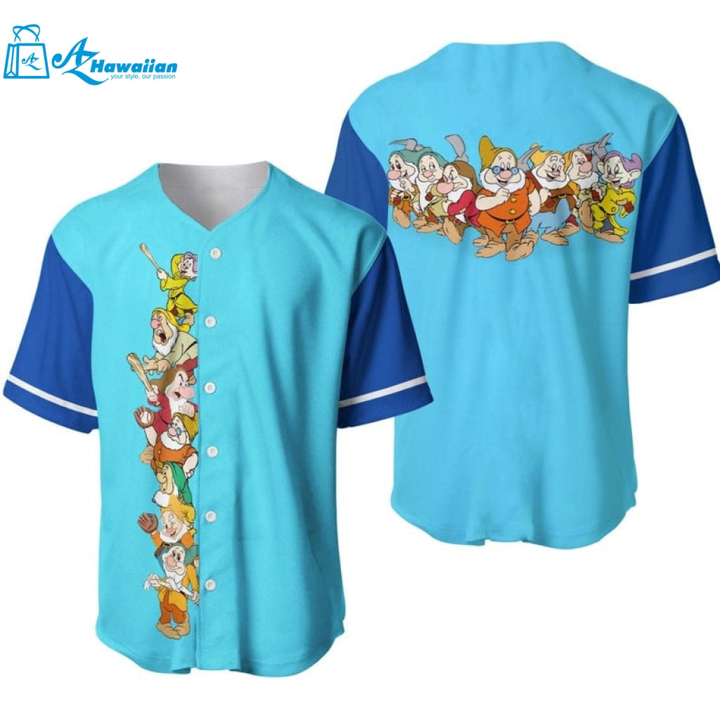 Seven Dwarfs Snow White All Over Print Baseball Jersey 