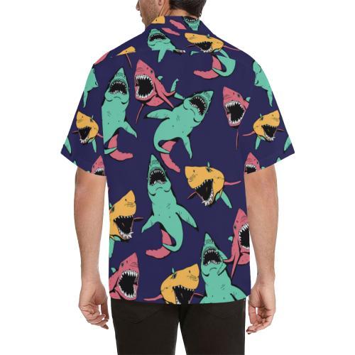 Shark Bite Pattern Hawaiian Shirt