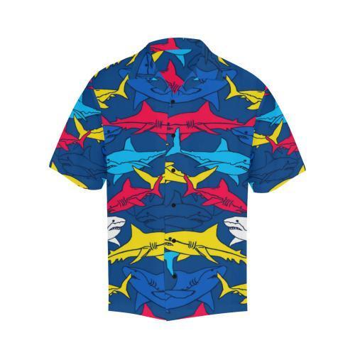 Shark Color Pattern Hawaiian Shirt