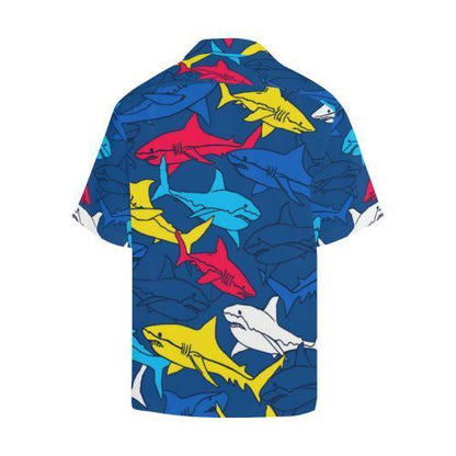 Shark Color Pattern Hawaiian Shirt