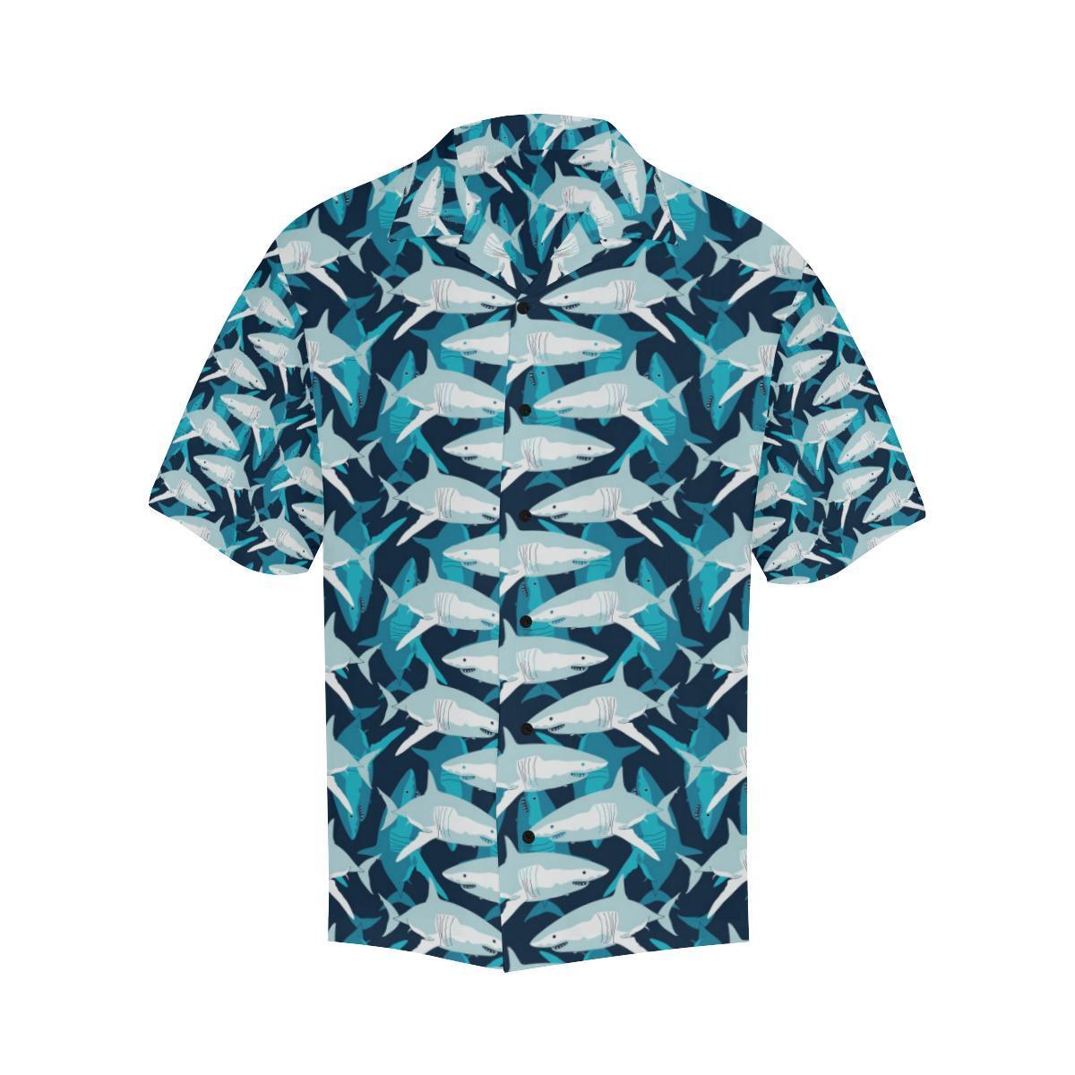 Shark Design Print Hawaiian Shirt