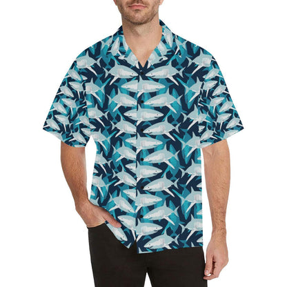 Shark Design Print Hawaiian Shirt