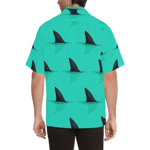 Shark Fin Pattern Hawaiian Shirt