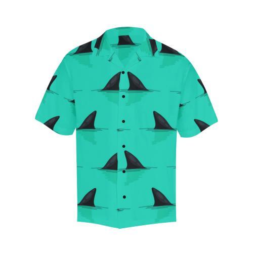 Shark Fin Pattern Hawaiian Shirt