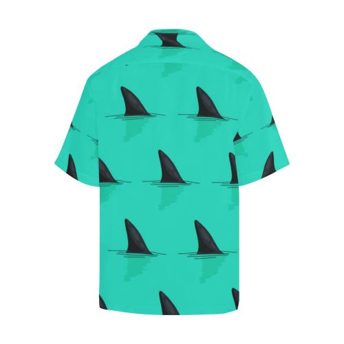 Shark Fin Pattern Hawaiian Shirt