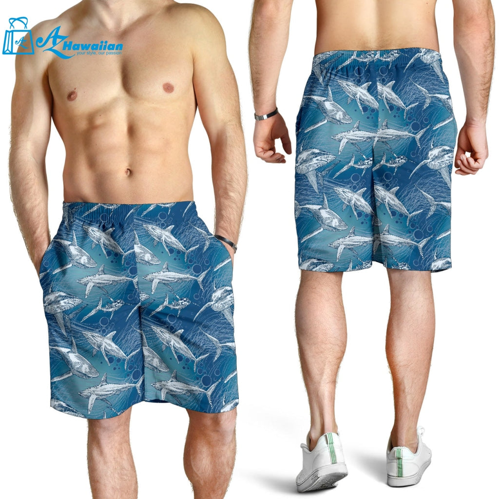 Shark Hand Drawn Men Shorts