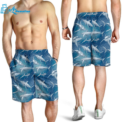 Shark Hand Drawn Men Shorts