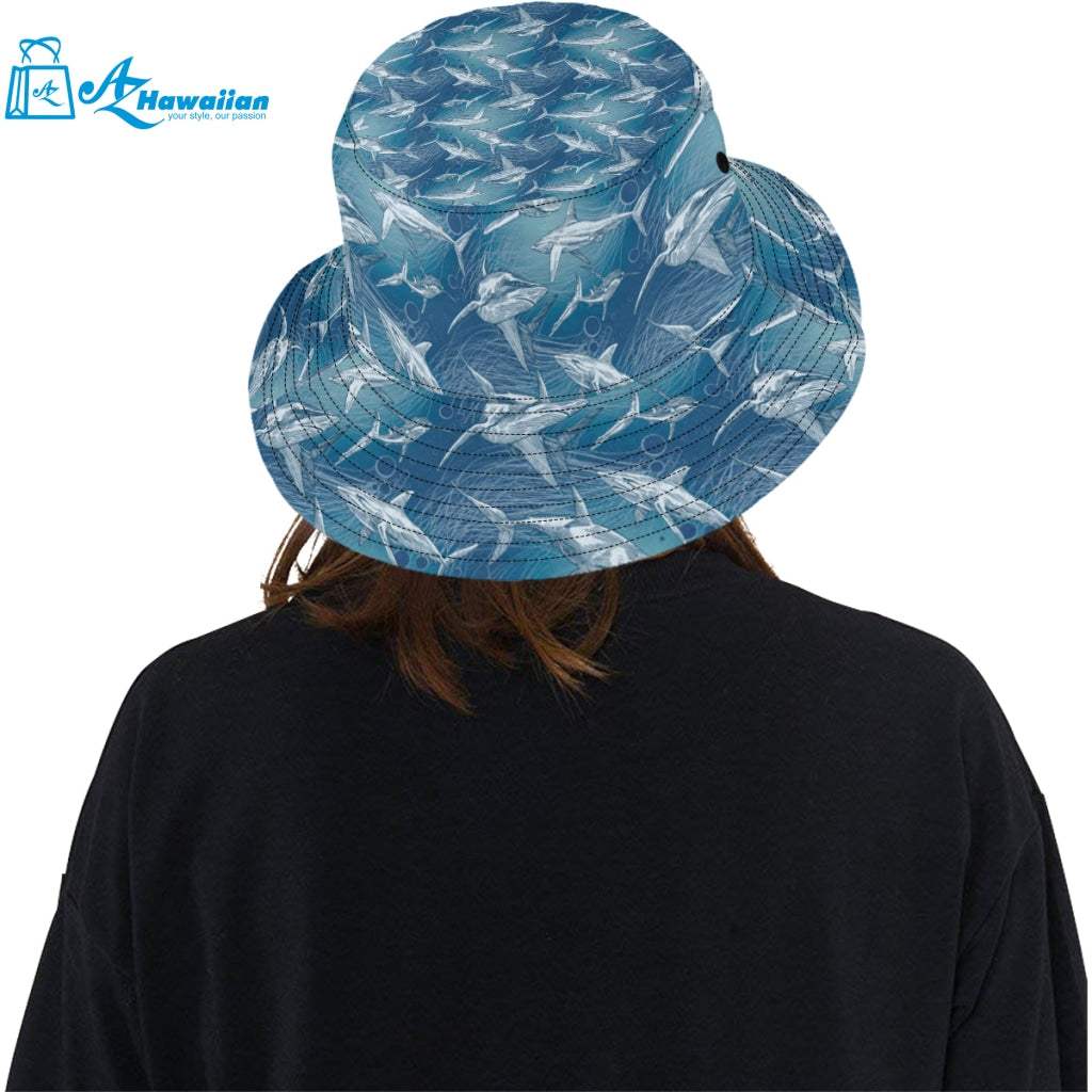 Shark hand drawn Unisex Bucket Hat