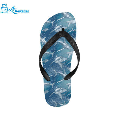 Shark hand drawn Unisex Flip Flops