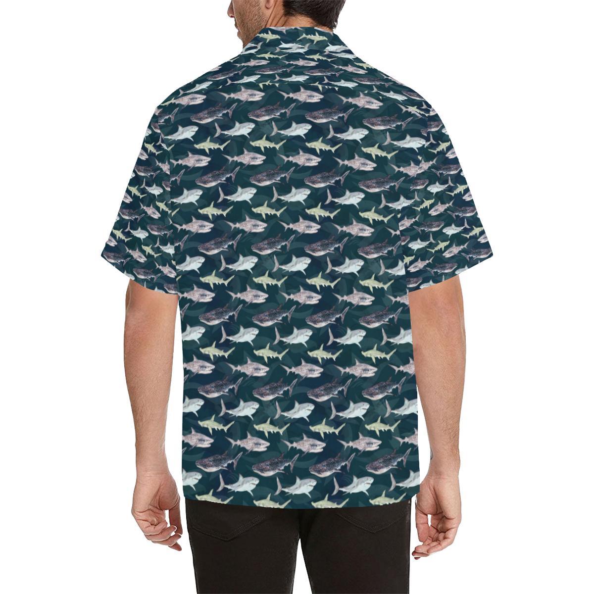 Shark Pattern Print Hawaiian Shirt