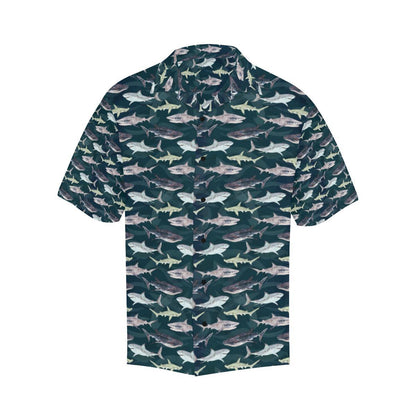 Shark Pattern Print Hawaiian Shirt