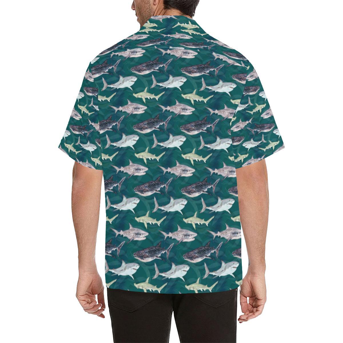 Shark Style Print Hawaiian Shirt