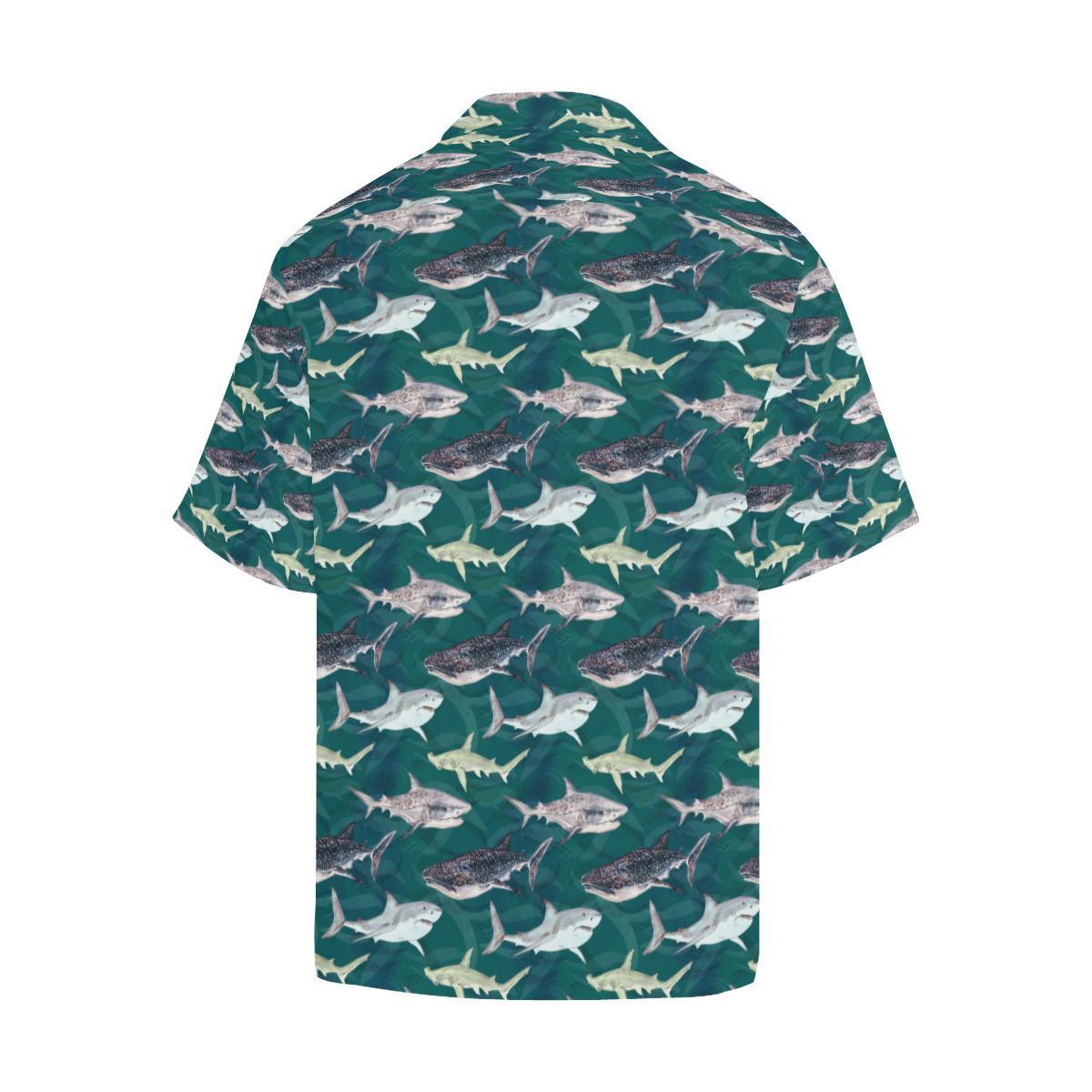 Shark Style Print Hawaiian Shirt