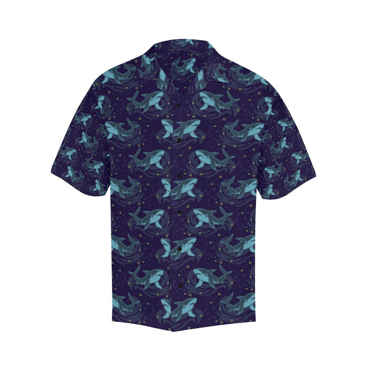 Shark Themed Print Hawaiian Shirt