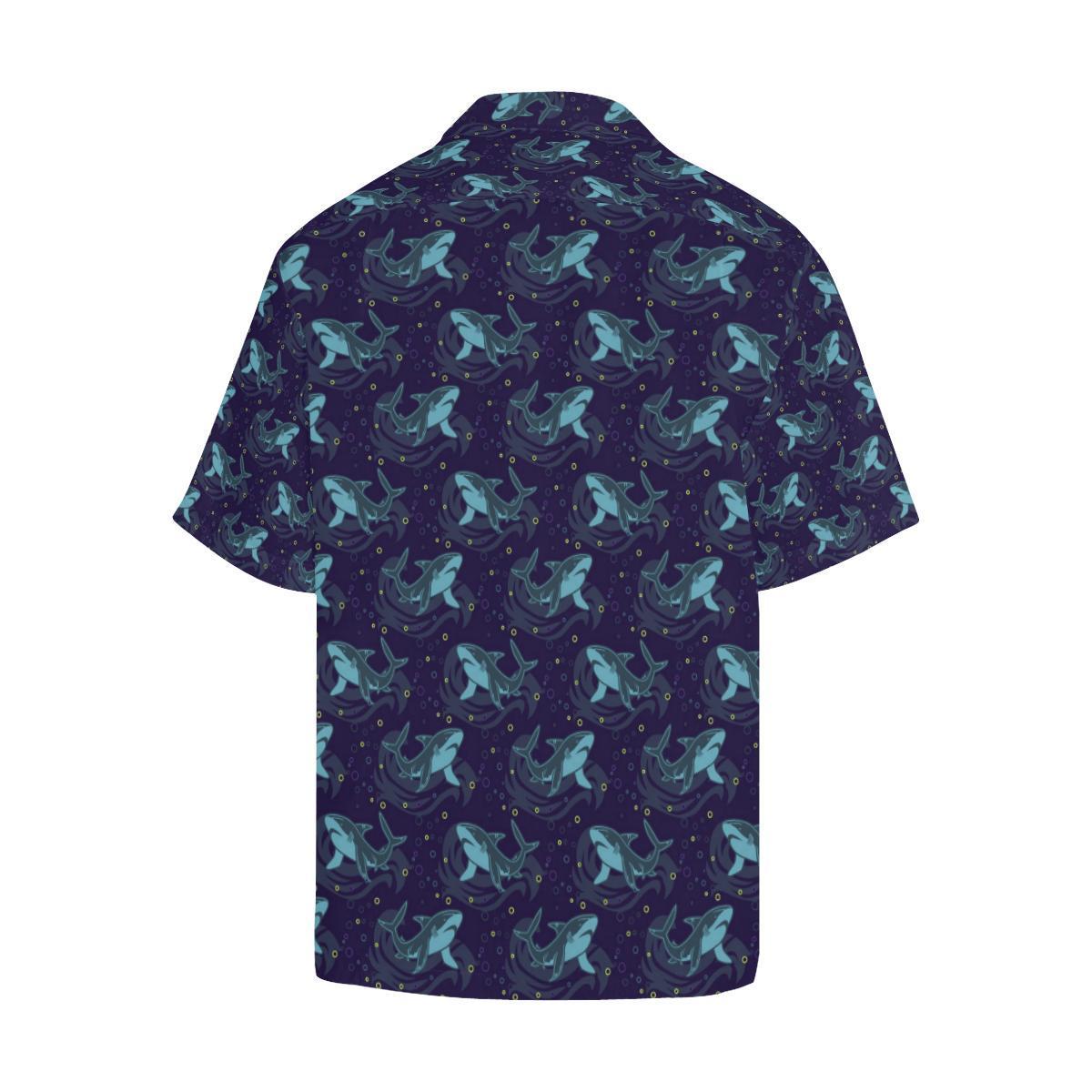 Shark Themed Print Hawaiian Shirt