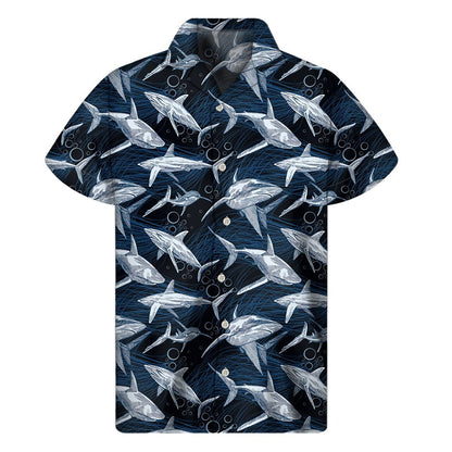 Shark Underwear Pattern Print Mens Short Sleeve Shirt Hawaiian