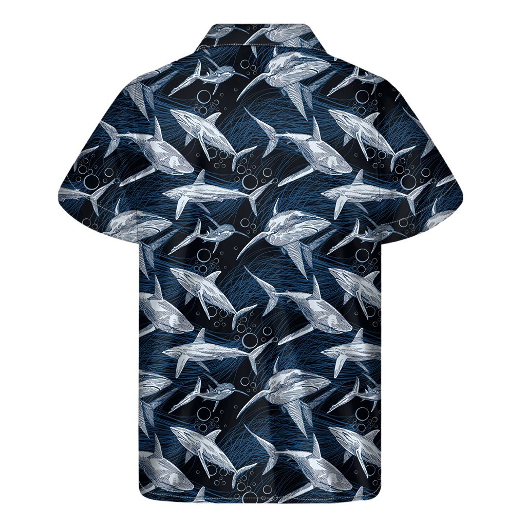 Shark Underwear Pattern Print Mens Short Sleeve Shirt Hawaiian