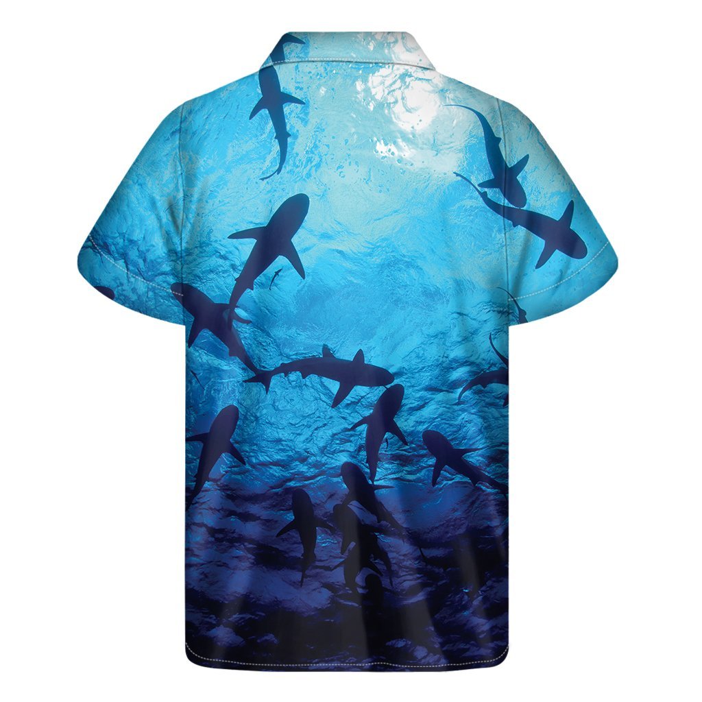 Shark Underwear Print Mens Short Sleeve Shirt Hawaiian