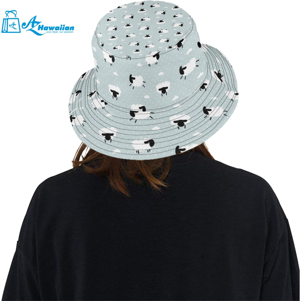 Sheep polka dot cloud pattern Unisex Bucket Hat