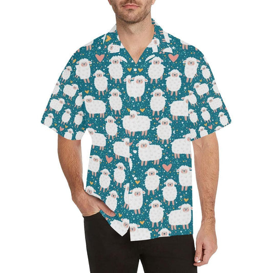 Sheep Heart Pattern MenS All Over Print Hawaiian Shirt