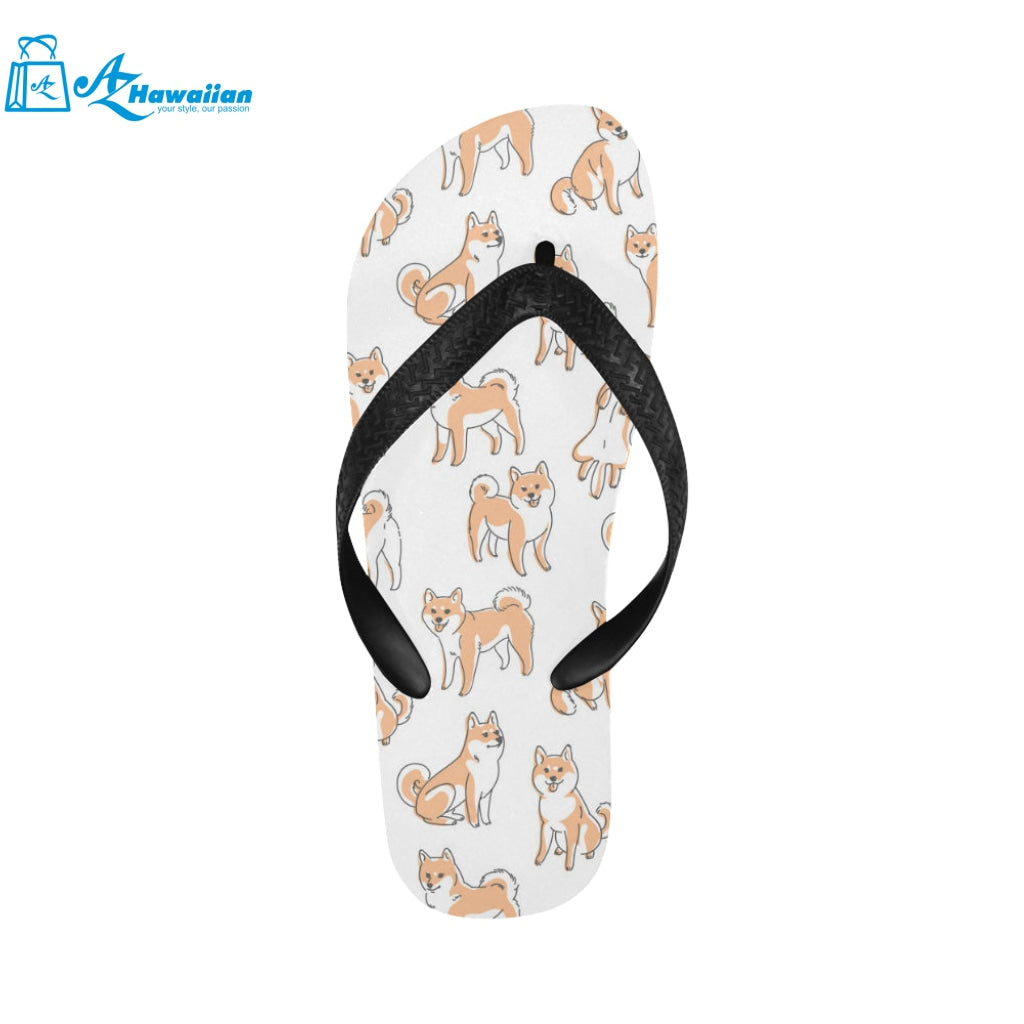 shiba inu dog pattern Unisex Flip Flops