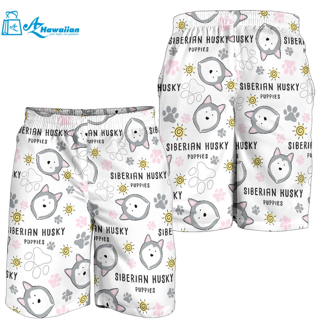 Siberian Husky Design Pattern Men Shorts