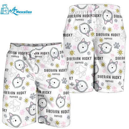 Siberian Husky Design Pattern Men Shorts