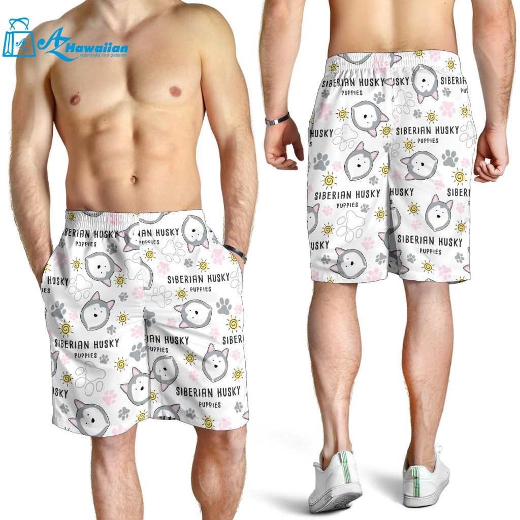 Siberian Husky Design Pattern Men Shorts